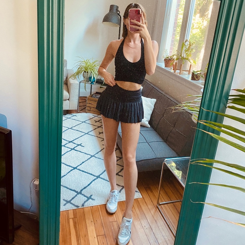 Gold Hinge Mini Pleated Tennis Skirt
